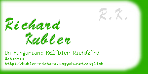 richard kubler business card